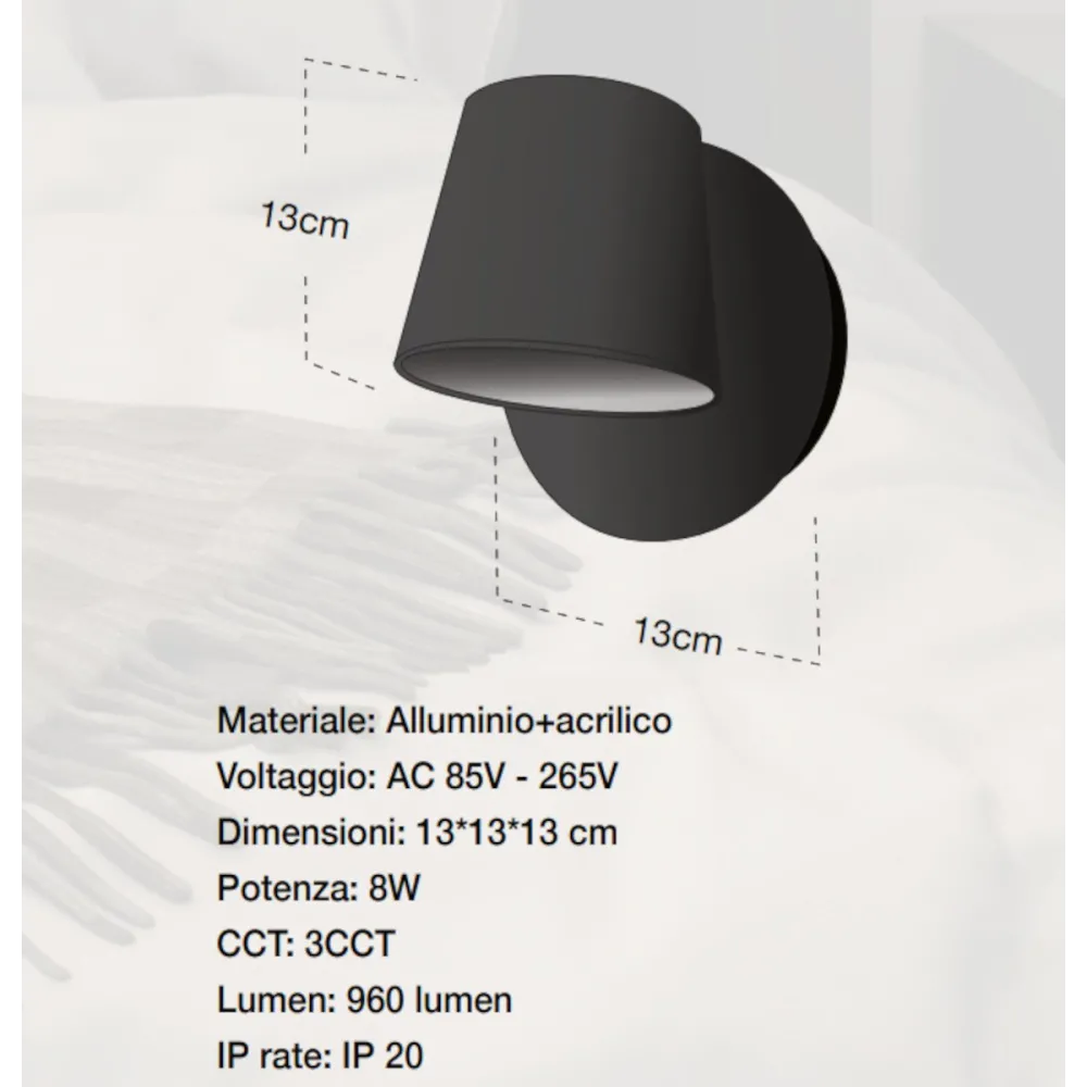 Applique moderno Lampadari Bartalini OELILAG Ner AP102 LED