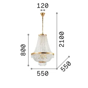 Lámpara de araña de cristal Ideal Lux CAESAR 114743