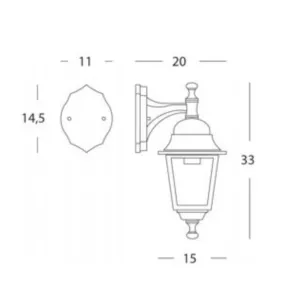 Klassische Wandleuchte Sovil NANO 160 06 E27 LED