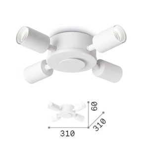 Lámpara de techo de tela ignífuga Ideal Lux SET UP SLIM 346021 320373