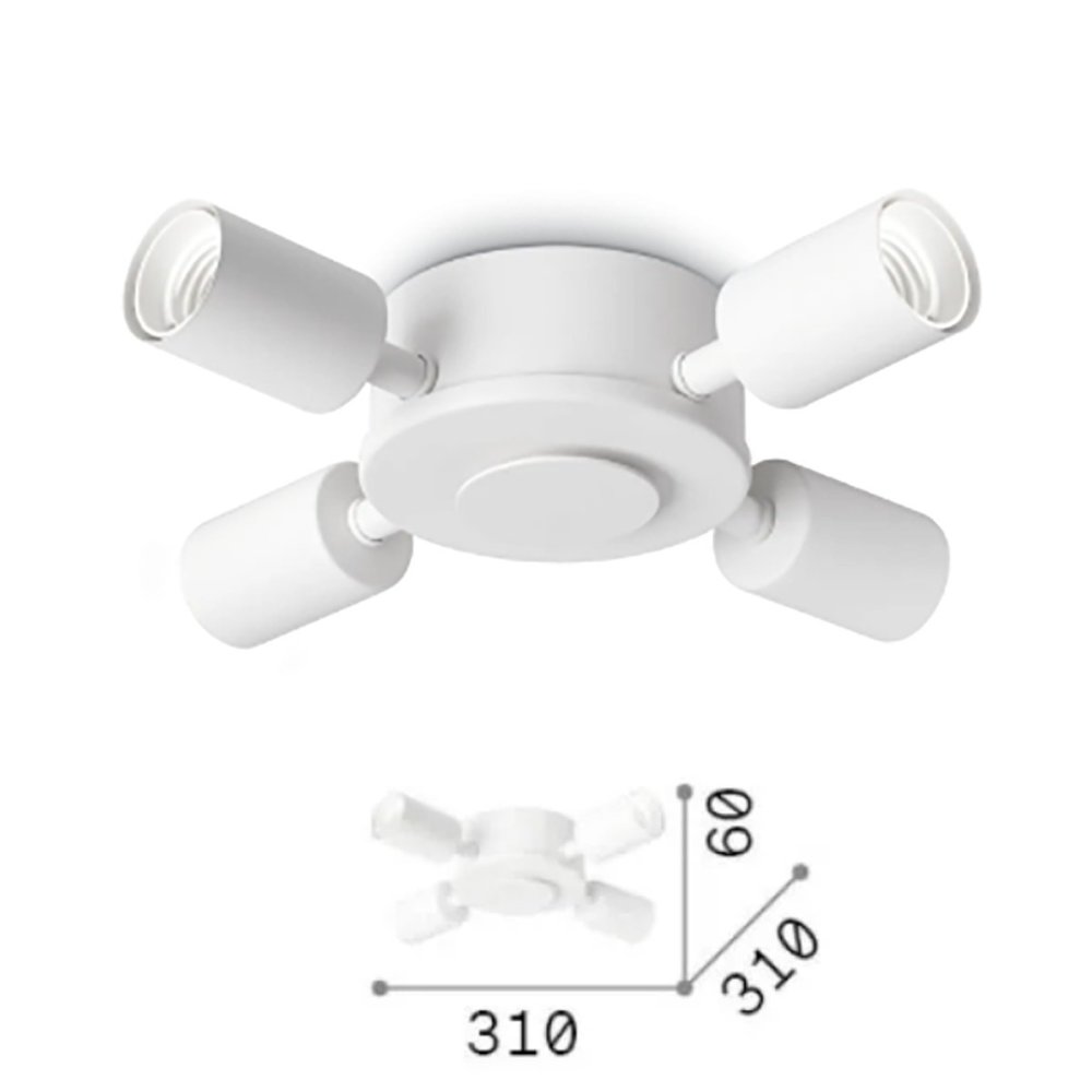 Lámpara de techo de tela ignífuga Ideal Lux SET UP SLIM 346021 320373