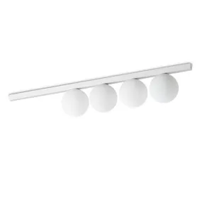 Plafoniera moderna Ideal Lux BINOMIO PL4 G9 LED metallo bianco sfere vetro bianco