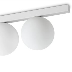 Plafoniera moderna Ideal Lux BINOMIO PL4 G9 LED metallo bianco sfere vetro bianco