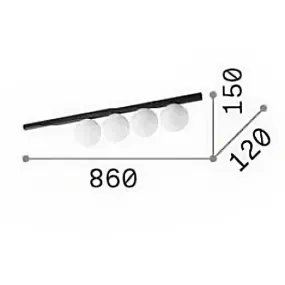 Plafoniera moderna Ideal Lux BINOMIO PL4 G9 LED metallo bianco sfere vetro bianco