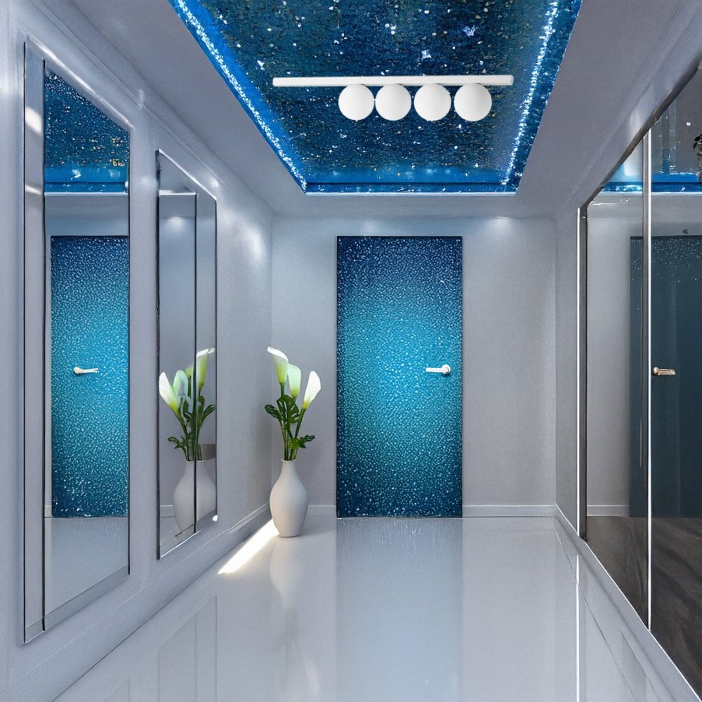 Plafoniera moderna Ideal Lux BINOMIO PL4 G9 LED metallo bianco sfere vetro bianco