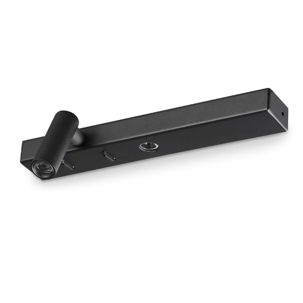 Aplique de pared LED Ideal Lux BONNE NUIT 336787 NEGRO