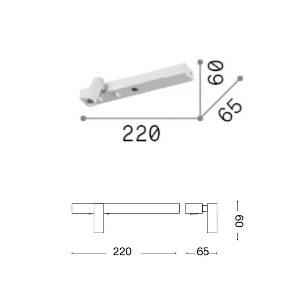 Ideal Lux LED-Wandleuchte BONNE NUIT 336770 NIKEL