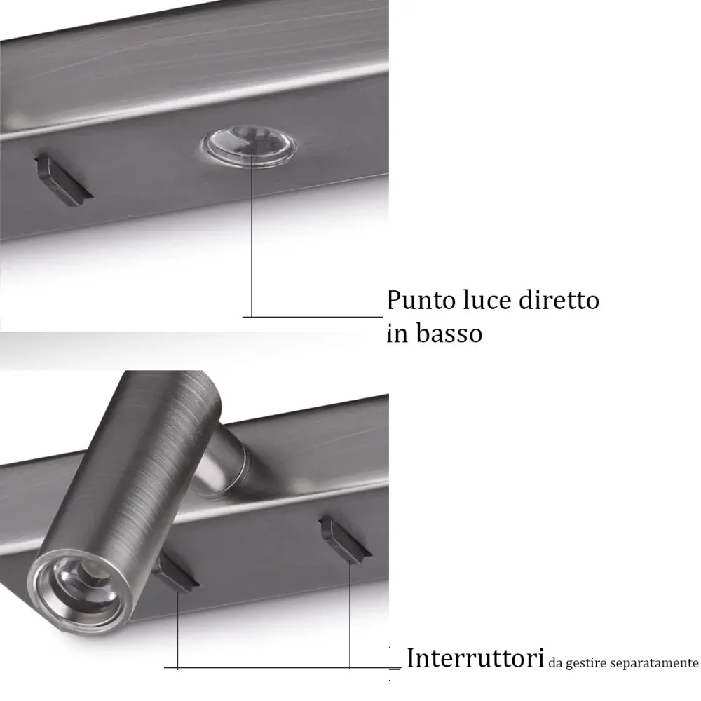 Ideal Lux LED-Wandleuchte BONNE NUIT 336770 NIKEL