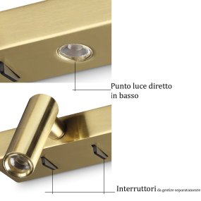 Aplique de pared LED Ideal Lux BONNE NUIT 336800 LATÓN