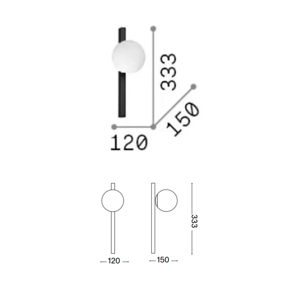 Klassische Wandleuchte Ideal Lux BINOMIO 311319 MESSING
