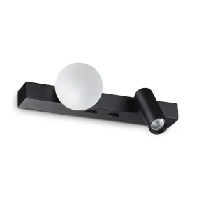 Moderne Wandleuchte Ideal Lux PING PONG 336664 SCHWARZ