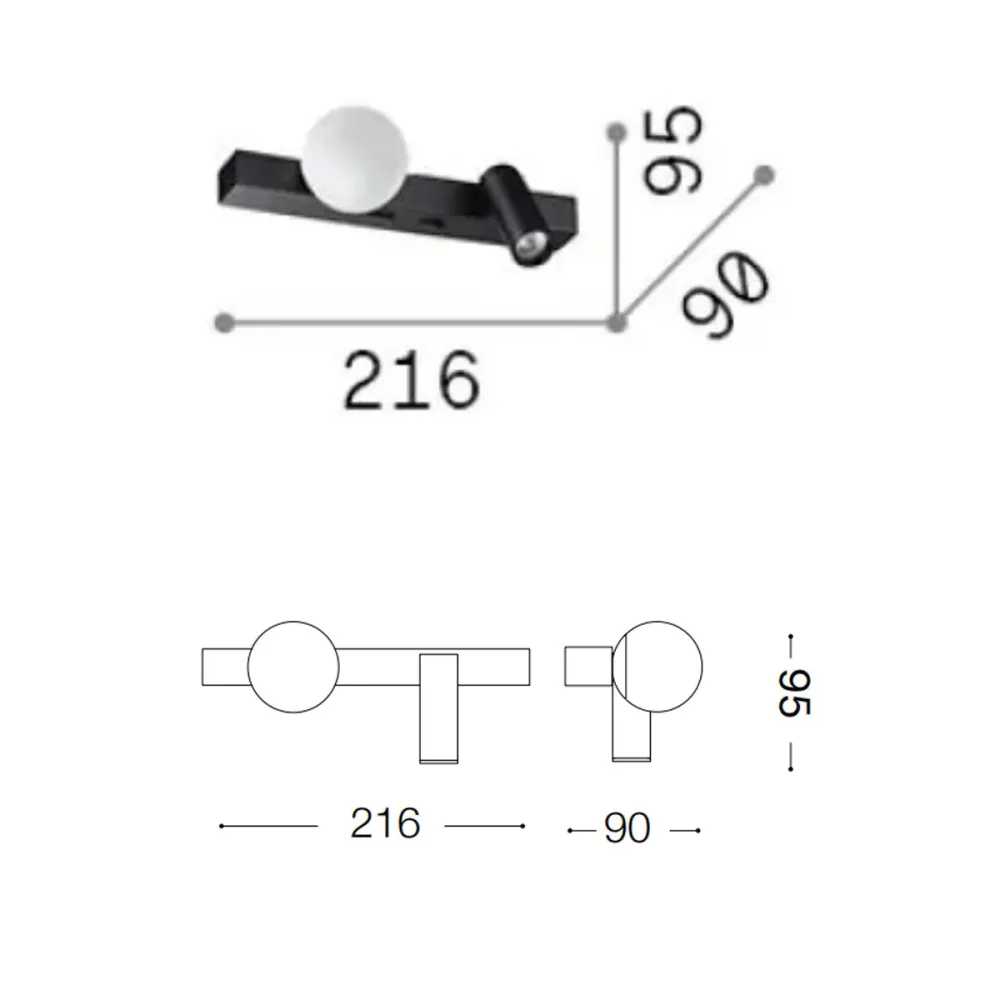 Aplique de pared moderno LED BINOMIO AP 336534 BLANCO de Ideal Lux