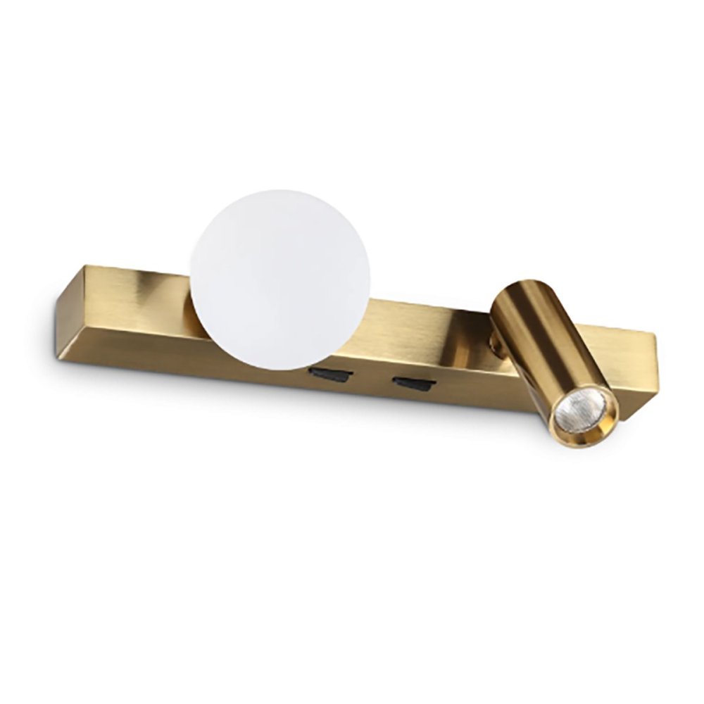 Lámpara de pared clásica Ideal Lux PING PONG 336671 LATÓN