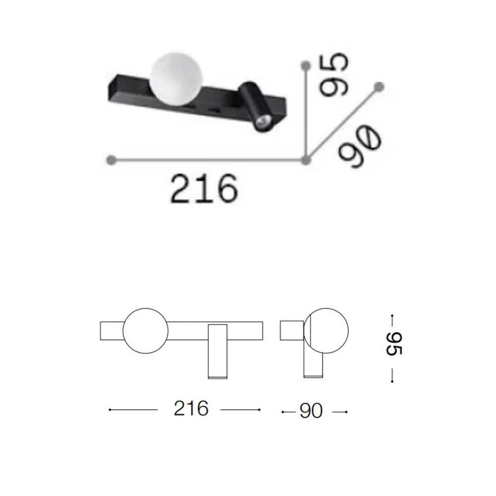 Lámpara de pared clásica Ideal Lux PING PONG 336671 LATÓN