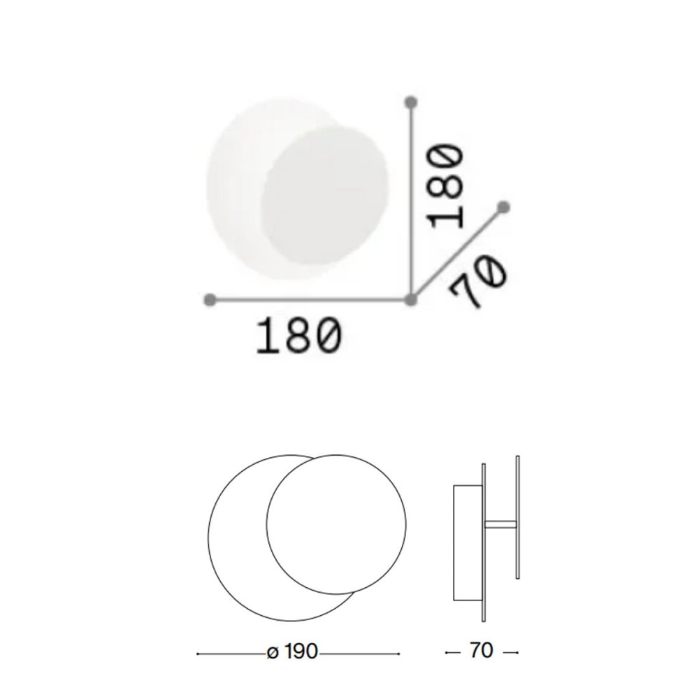Applique moderna Ideal Lux TICK 238951 ARGENTO