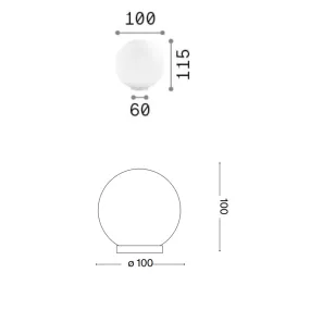 Kugelförmiger Lampenschirm aus weißem geblasenem Glas Ideal Lux MAPA TL1 D10 310817