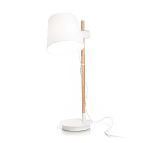 Abat-jour legno paralume tessuto Ideal Lux AXEL TL1 282091