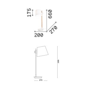 Abat-jour en bois et tissu Ideal Lux AXEL TL1 282091