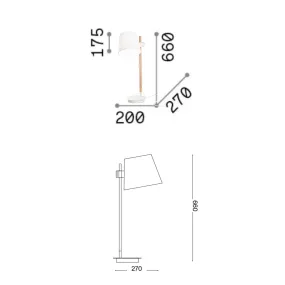 Pantalla de madera y tela Ideal Lux AXEL TL1 282091
