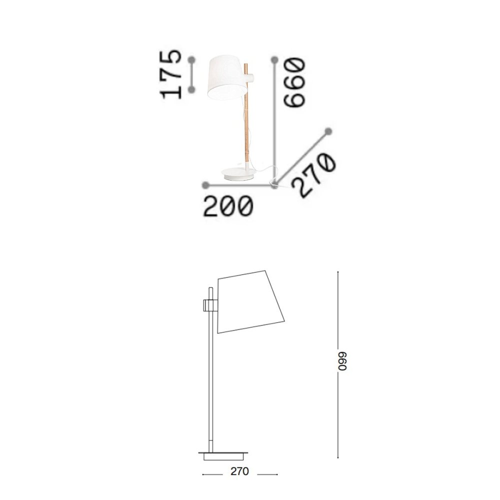 Abat-jour en bois et tissu Ideal Lux AXEL TL1 282091