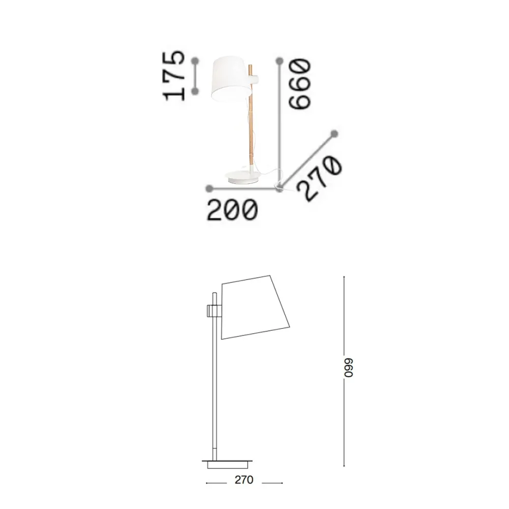 Pantalla de madera y tela Ideal Lux AXEL TL1 282091