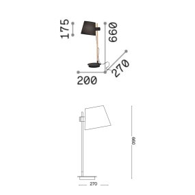 Abat-jour legno paralume tessuto Ideal Lux AXEL TL1 272238