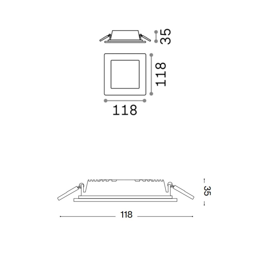 Spot encastré carré en aluminium Ideal Lux GROOVE 123981