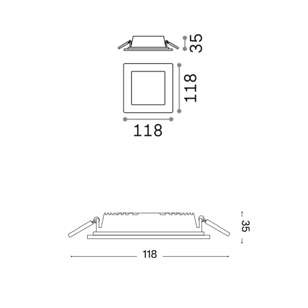 Spot encastré carré en aluminium Ideal Lux GROOVE 123981