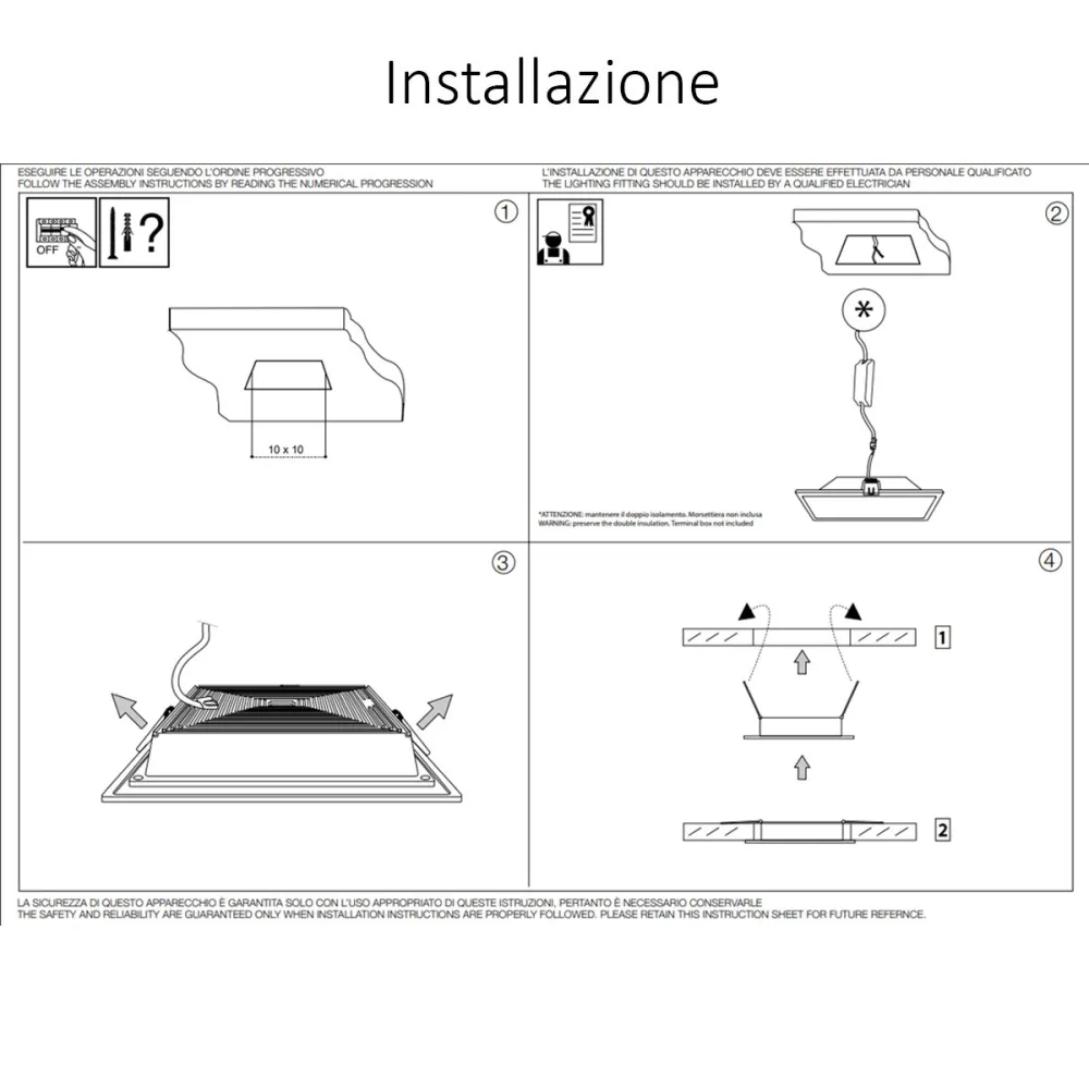Spot encastré carré en aluminium Ideal Lux GROOVE 123981