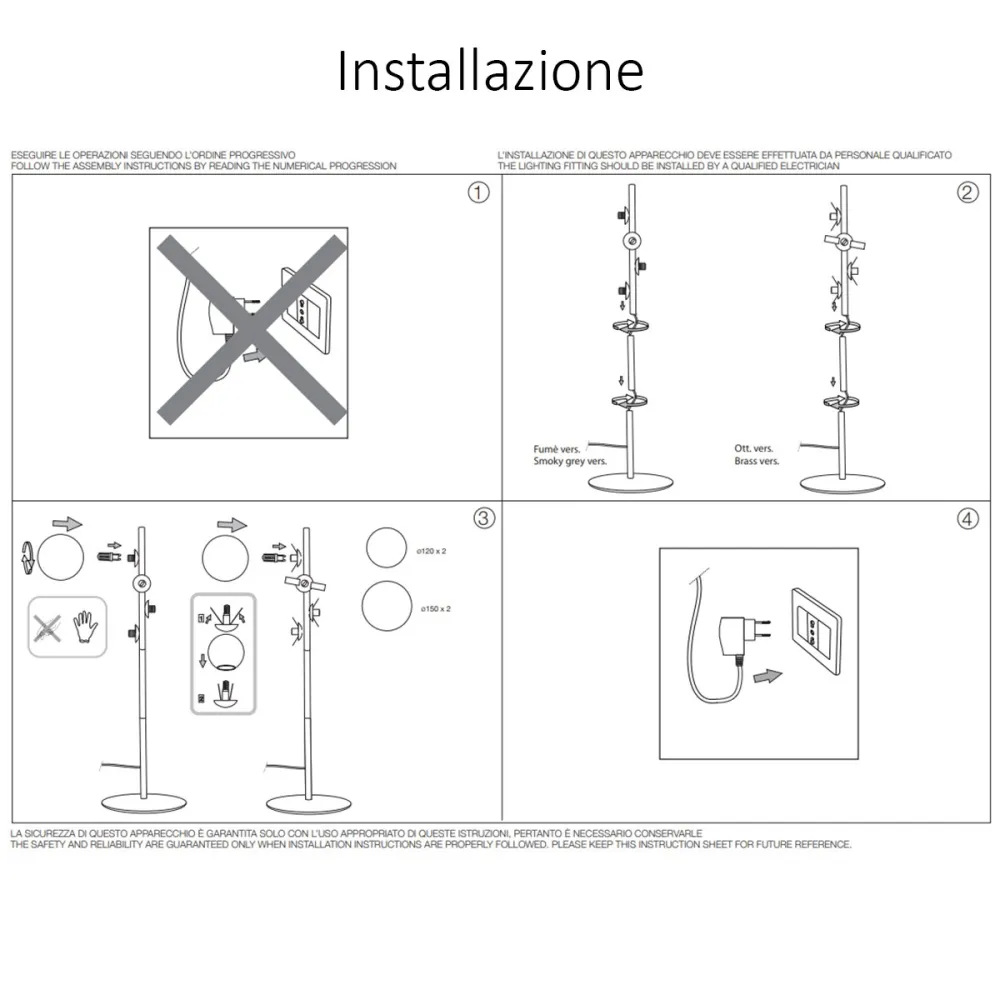 Lampadaire en laiton PERLAGE 277967