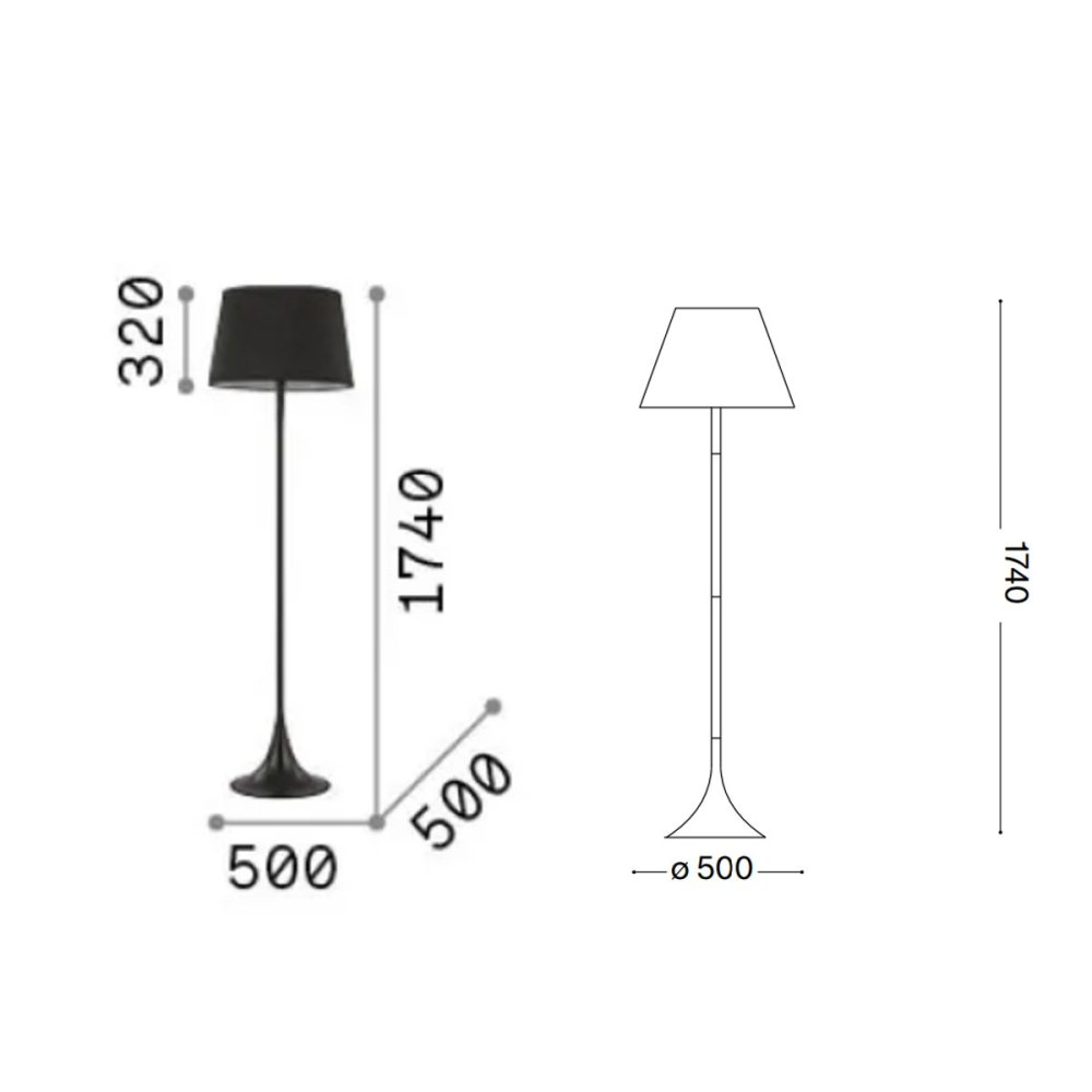 Moderne Stehleuchte Ideal Lux LONDON 110233 110240