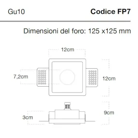 Faretto incasso Lampadari Bartalini NOYNAC FP7 GU10 LED