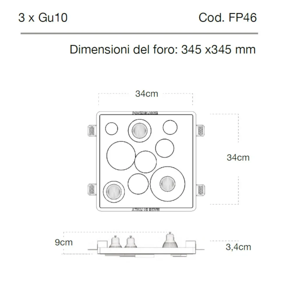 Spot encastré Lampadari Bartalini ENOTSWOLLEY FP46 GU10 LED