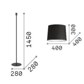 Lámpara de pie moderna Ideal Lux SET UP PT1