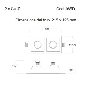 Foco empotrable de yeso Lampadari Bartalini ORDAUQ D 085D GU10 LED