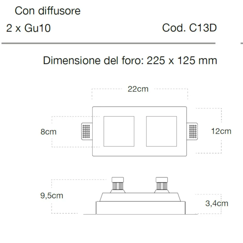 Einbaustrahler Lampadari Bartalini ASOR D SLIM C13D GU10 LED