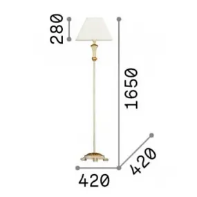 Klassische handgefertigte Stehleuchte Ideal Lux FIRENZE PT1 002880 WEISSGOLD