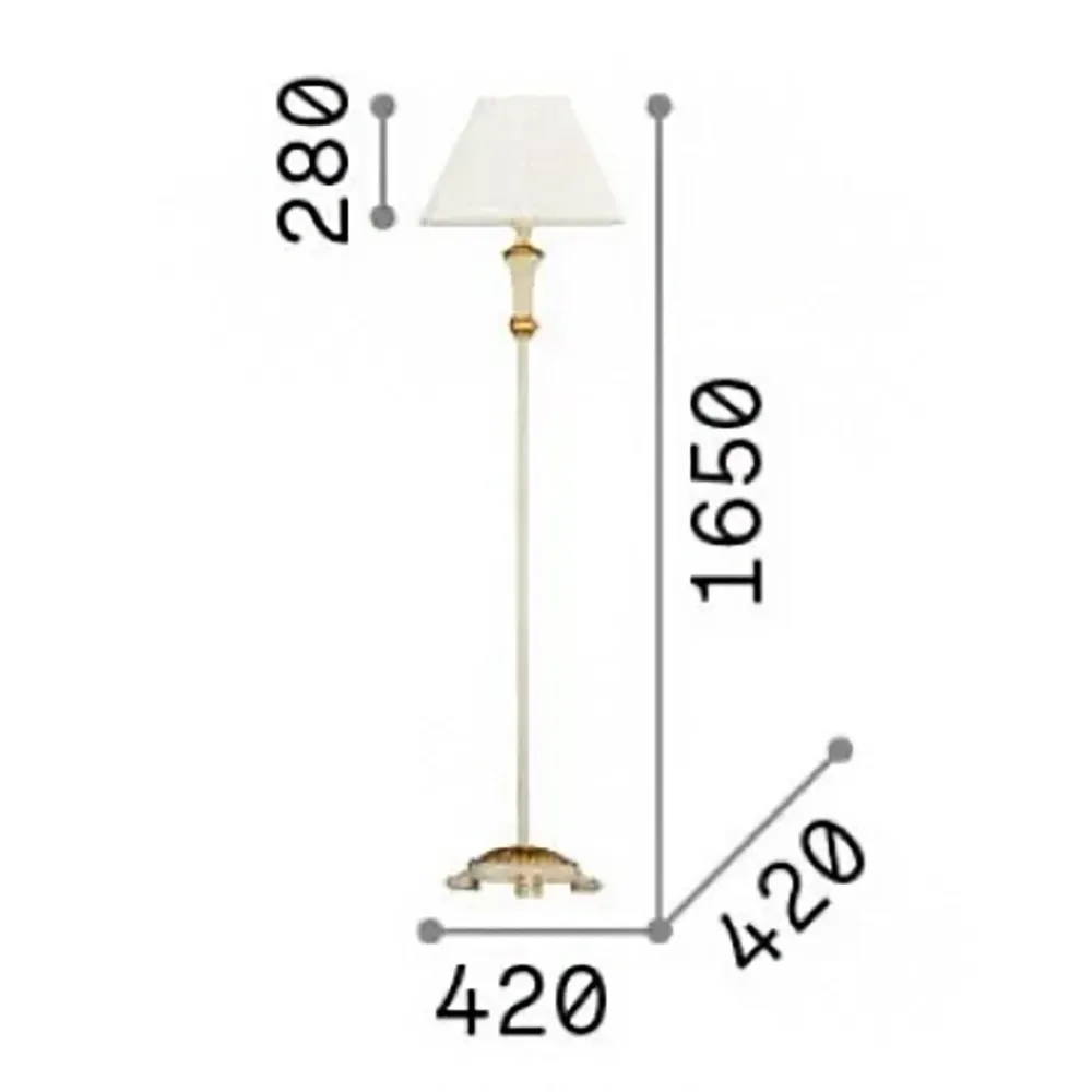 Klassische handgefertigte Stehleuchte Ideal Lux FIRENZE PT1 002880 WEISSGOLD