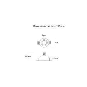 Faretto incasso Lampadari Bartalini ONIVREC 030 GU10 LED
