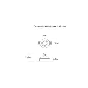 Spot encastré Lampadari Bartalini ONIVREC 030 GU10 LED