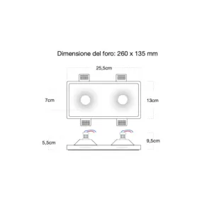 Spot encastré Lampadari Bartalini ONAZNESED 045D GU10 LED