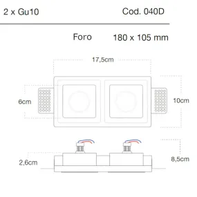Faretto incasso gesso Lampadari Bartalini OTESSORG 040D GU10 LED