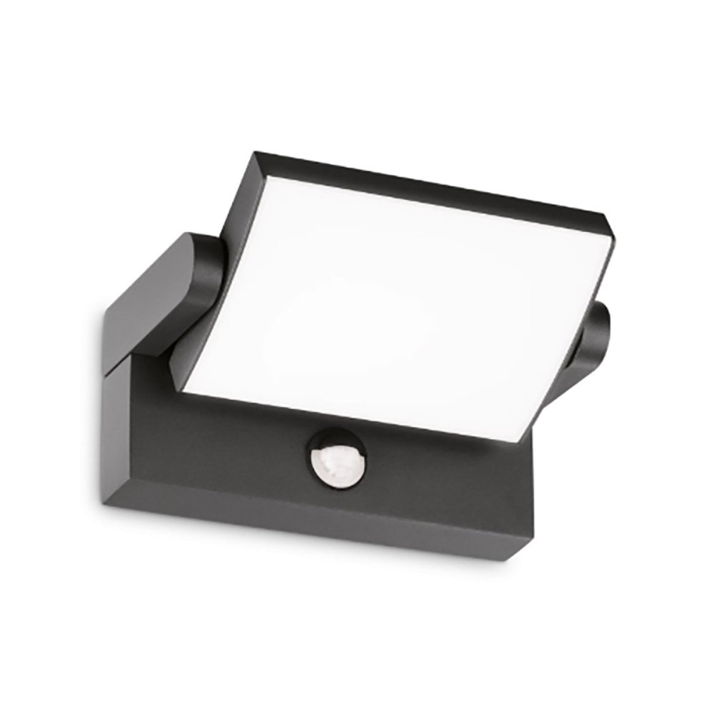 Aplique de pared exterior moderno Ideal Lux SWIPE con sensor crepuscular y sensor de movimiento
