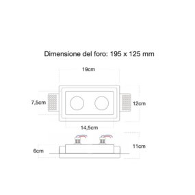 Einbaustrahler Lampadari Bartalini GIB HOLE 096 GU10 LED