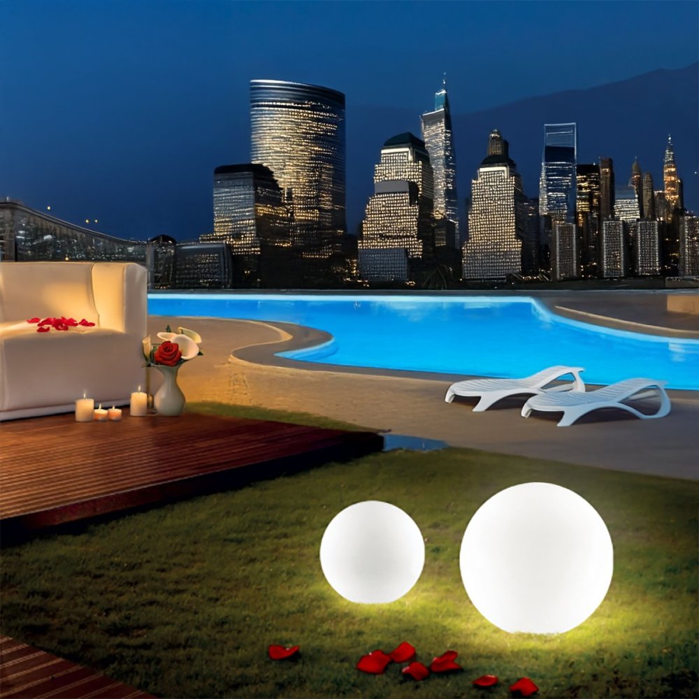 Lampada terra giardino sfera picchetto Ideal Lux SOLE 318820