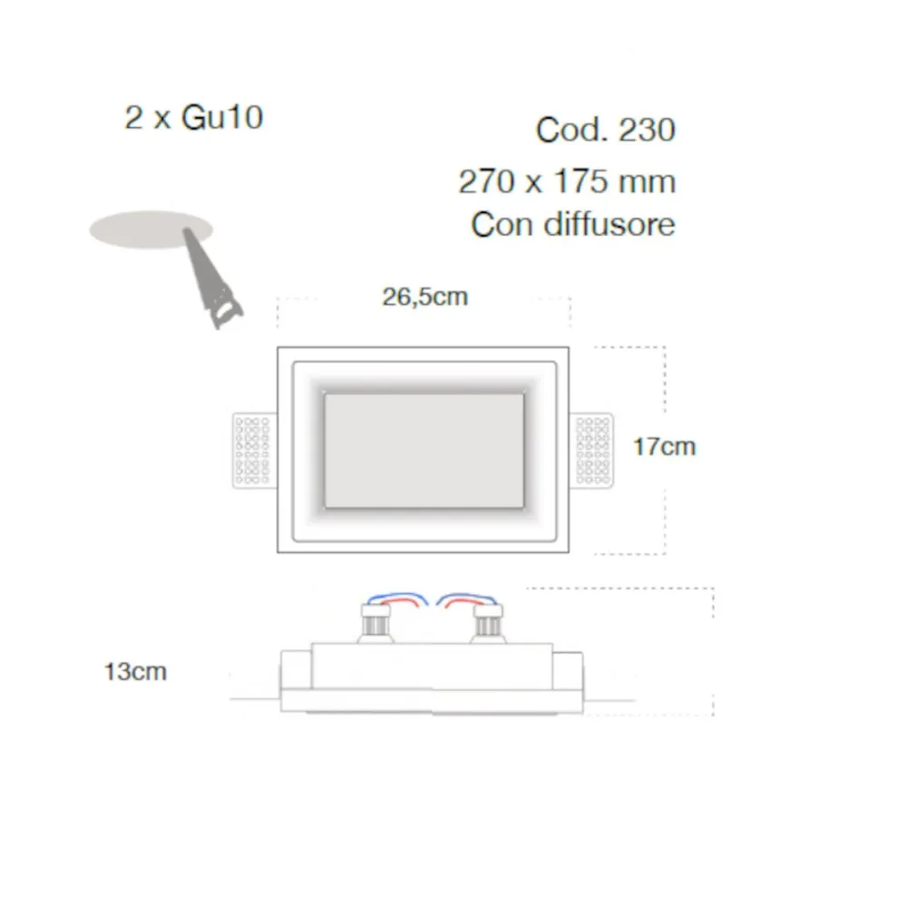 Einbaustrahler Lampadari Bartalini OTNACNI D 230 GU10 LED