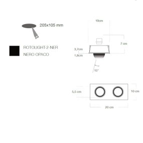 Einbaustrahler Lampadari Bartalini THGILOTOR 2 SCHWARZ GU10 LED