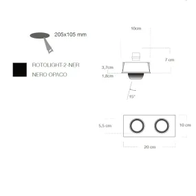 Faretto incasso Lampadari Bartalini THGILOTOR 2 NER GU10 LED