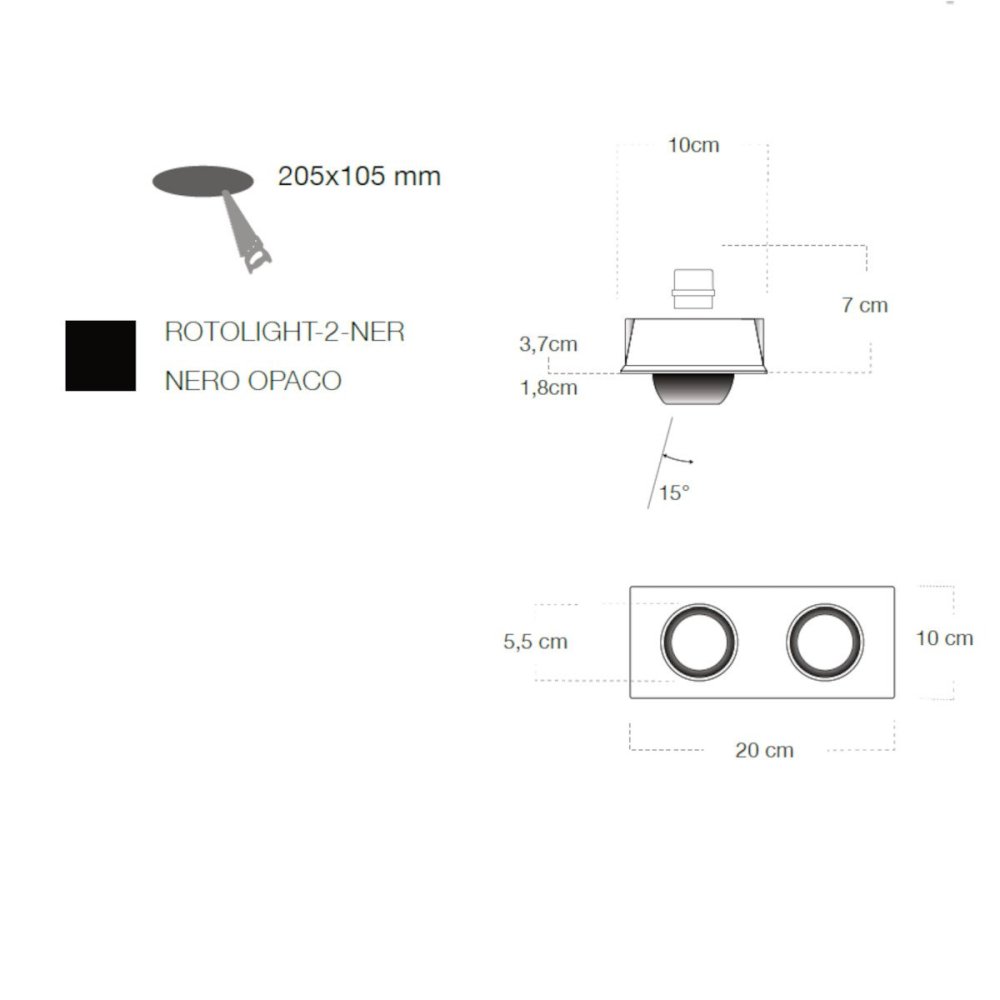 Foco empotrable Lampadari Bartalini THGILOTOR 2 NEGRO GU10 LED