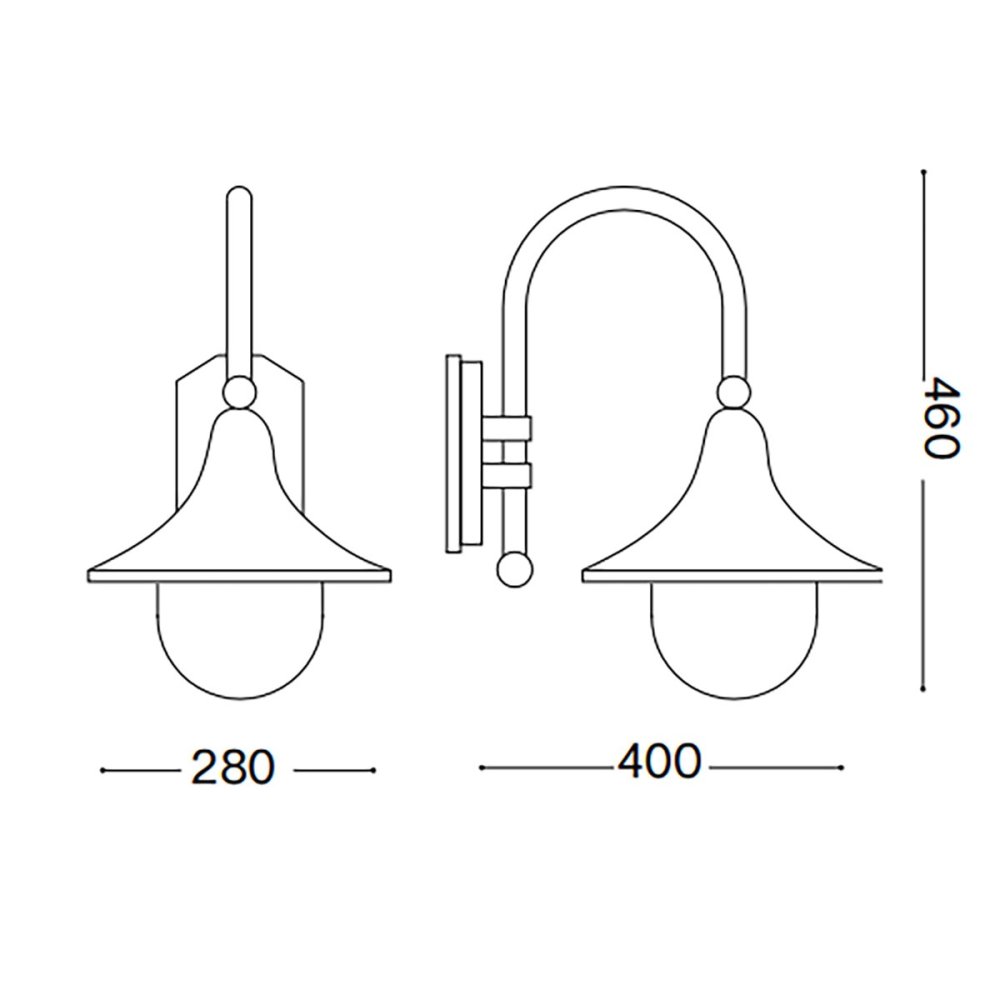 Applique esterno classico IP43 Ideal Lux CIMA AP1 246826 024134